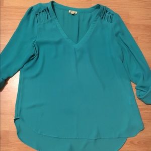 Lilly White teal blouse